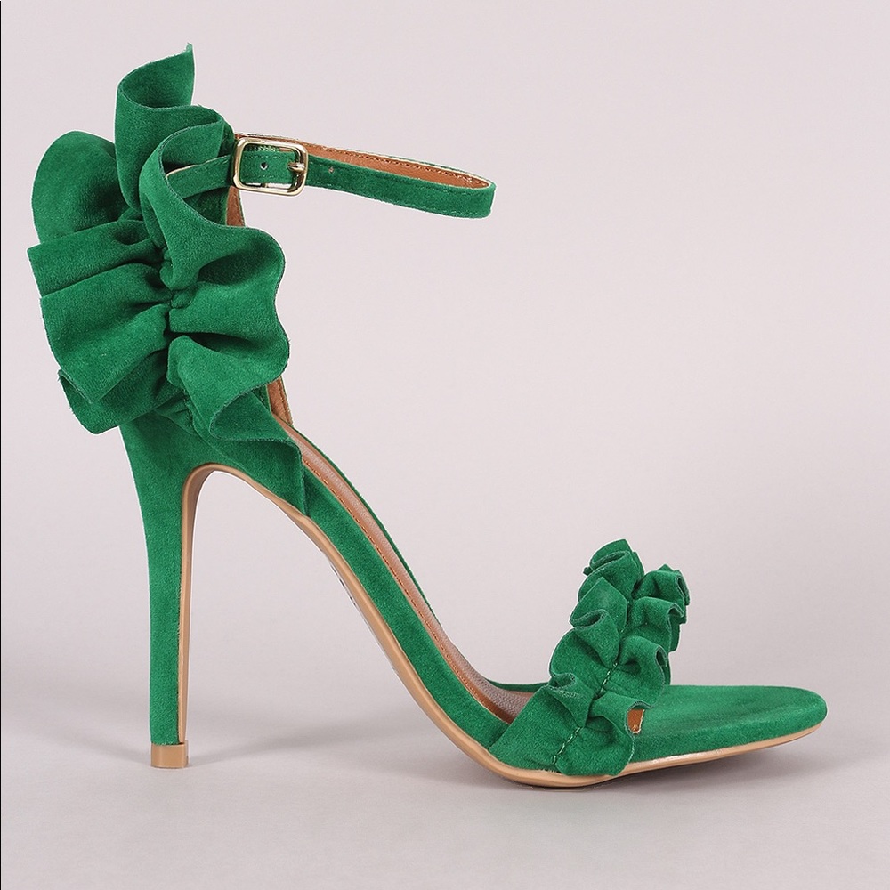 Shoe Republic Green Ruffle Heels - Picture 6 of 8